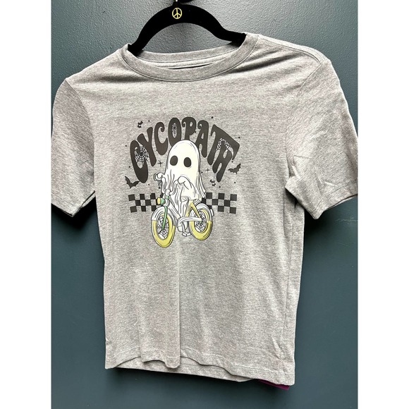 Cycopath Ghost on a tricycle Kids Tee Size 8 - Picture 2 of 5